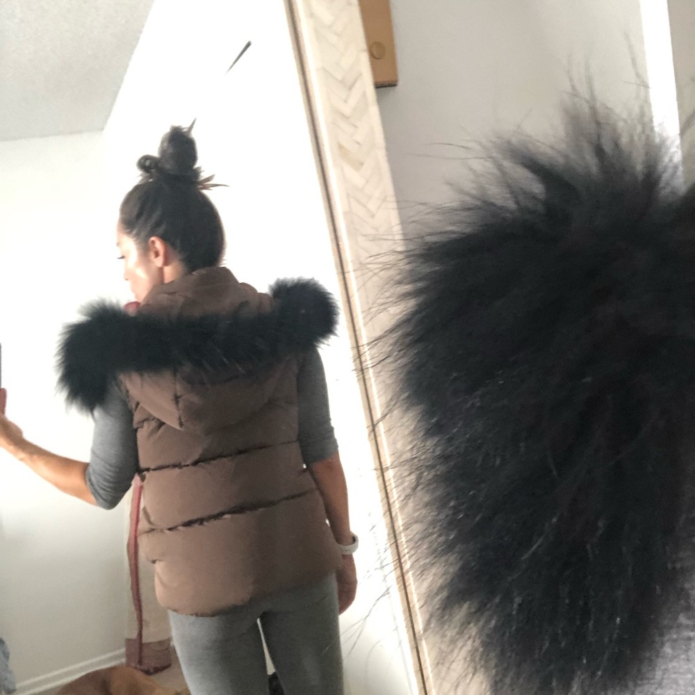 Maje down jacket/vest, removable sleeves & hood